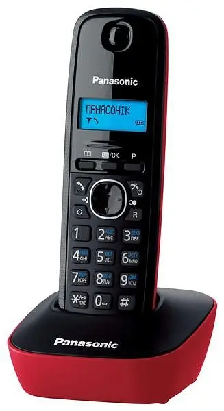 Радіотелефон Panasonic KX-TG1611UAR чорний/червоний