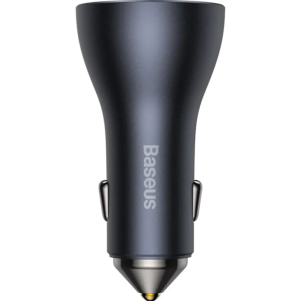 Автомобільний зарядний пристрій Baseus Golden Contactor Triple Fast Charger Car Charger 65W U+C+C CGJP010013 Dark Grey - фото 4