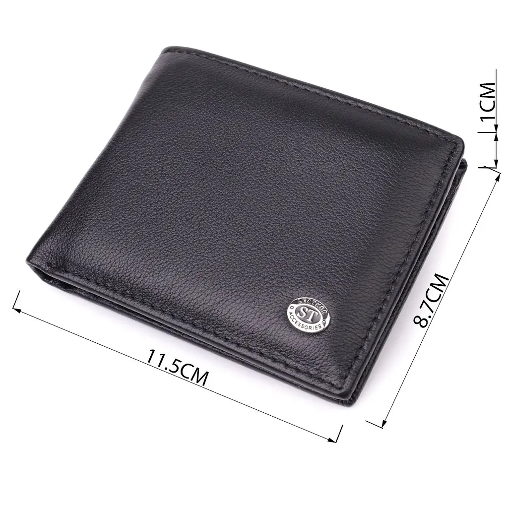 Гаманець-затиск з натуральної шкіри ST Leather 22476 чорний - фото 3