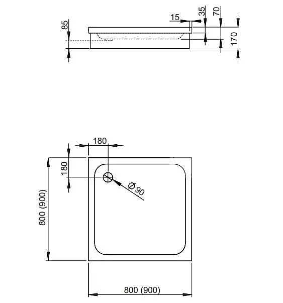 Душовий піддон Radaway Siros C 90x90 SBC9917-1 - фото 5