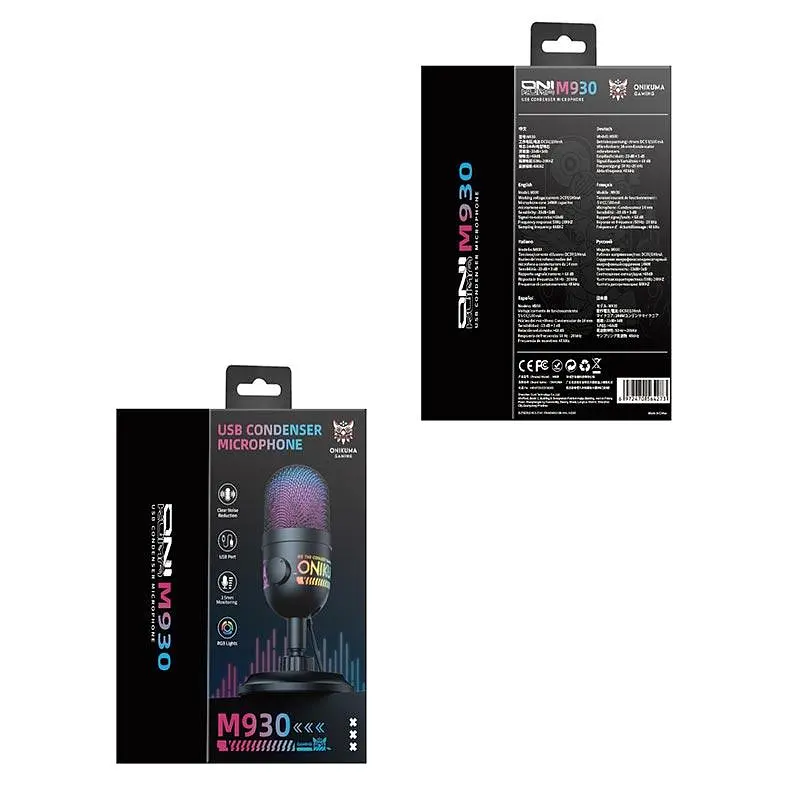 Мікрофон Onikuma RGB microphone M930 | USB, 1.8m | - фото 2