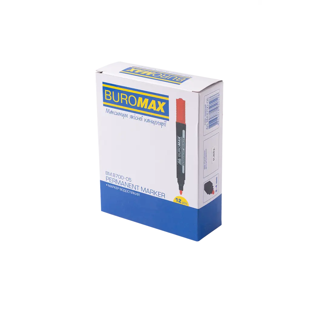 Маркер Buromax Jobmax водостійкий червоний (BM.8700-05) - фото 3