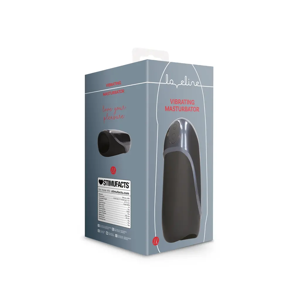 Мастурбатор Loveline Vibrating Masturbator Sleeve (чорний) - фото 2