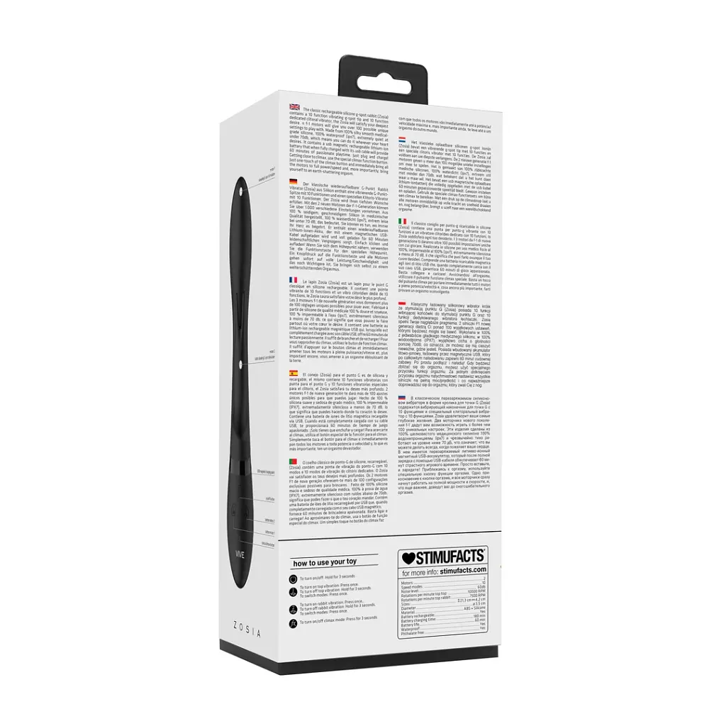Вібратор-кролик Vive Zosia 21.3 см (чорний) - фото 11