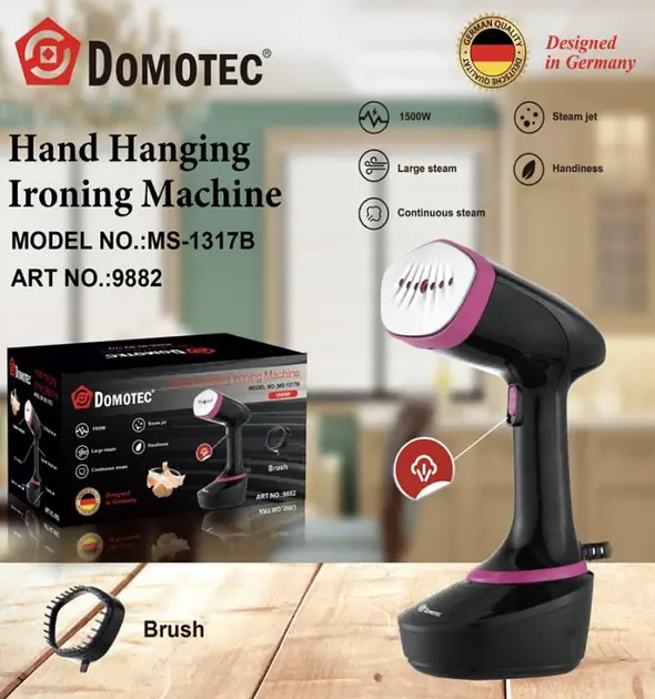 Вертикальний відпарювач Domotec MS1317B ручний 1500 Вт об'ємом 400 мл - фото 4