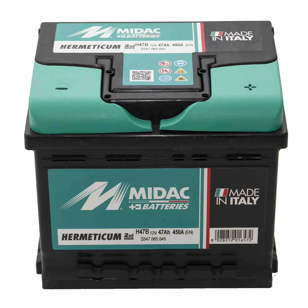 Аккумулятор 6СТ-47A MIDAC HERMETICUM, 12V, 47Ah (-/+) низкий евро, EN450А - фото 2