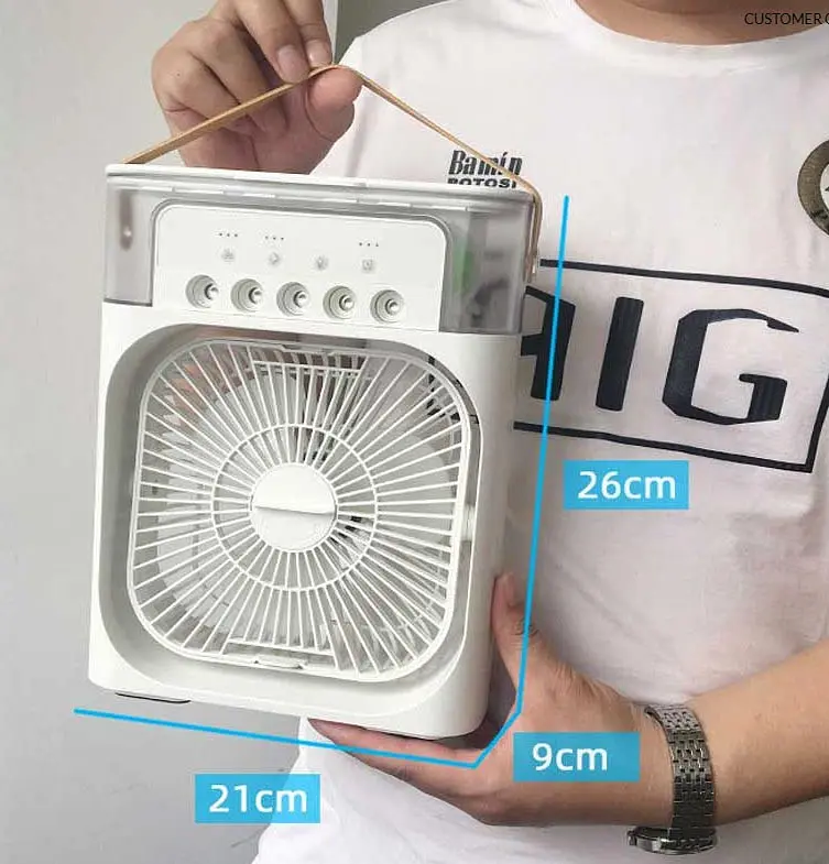 Вентилятор кондиционер увлажнитель 3в1 с контейнером для льда Mini Portable USB Air Cooling Fan 9418 - фото 3