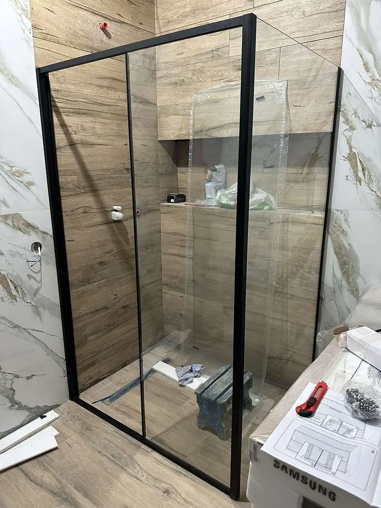 Душова кабіна Dusel DSL191B+DSL195B Black Matt 1200x900x1900, Чорний матовий, Універсальна, прозрачний, Чорний матовий, 120x90 - фото 4