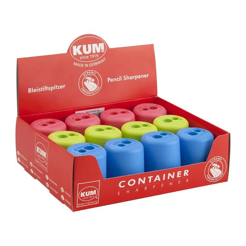 Точилка "KUM" /POD K2/ пластикова, 2 відділ. з контейнером (12) - фото 2