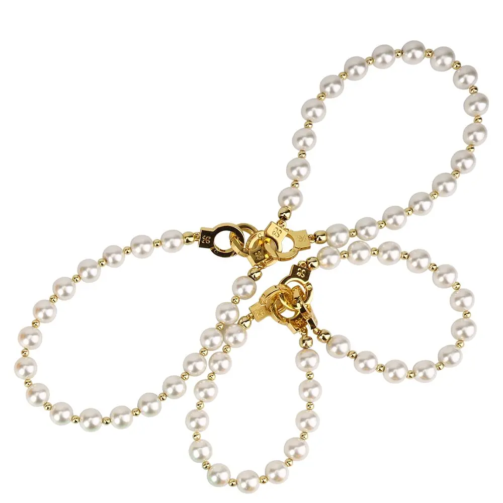 Перлинні наручники та поножі LOCKINK Pearl Handcuffs & Anklecuffs - фото 2