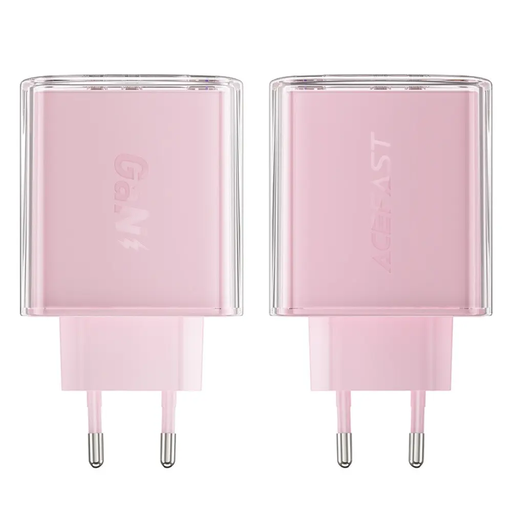 Мережевий зарядний пристрій Acefast A45 USB/2 Type-C QC PD PD65W GaN рожевий - фото 5