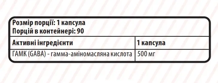 Гамма-аміномасляна кислота Sporter Gaba 500 мг 90 капсул - фото 2