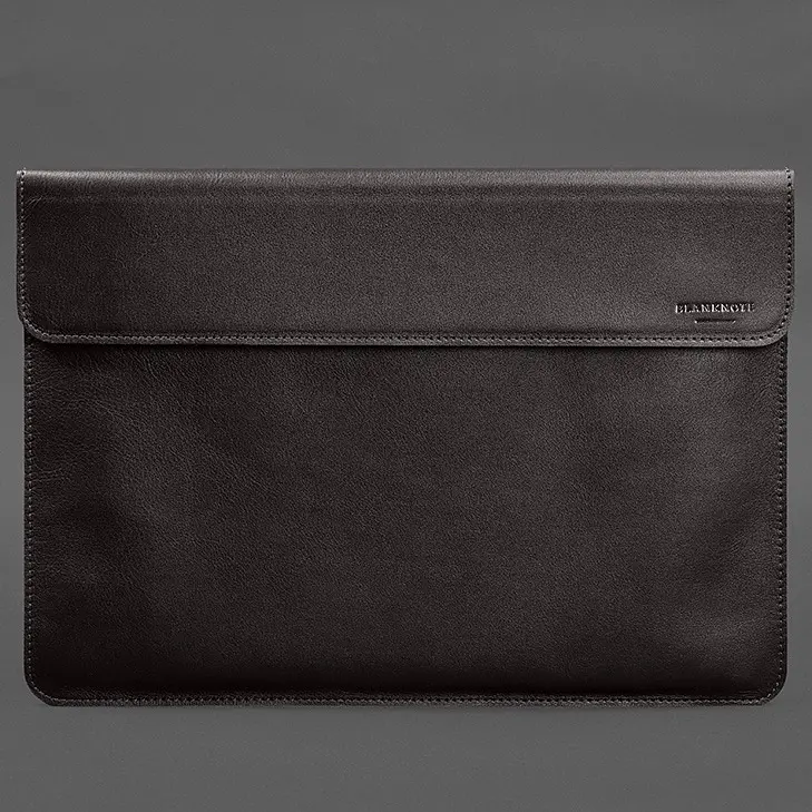 Кожаный чехол-конверт BlankNote на магнитах для MacBook 15 дюйм Темно-коричневый краст - фото 4