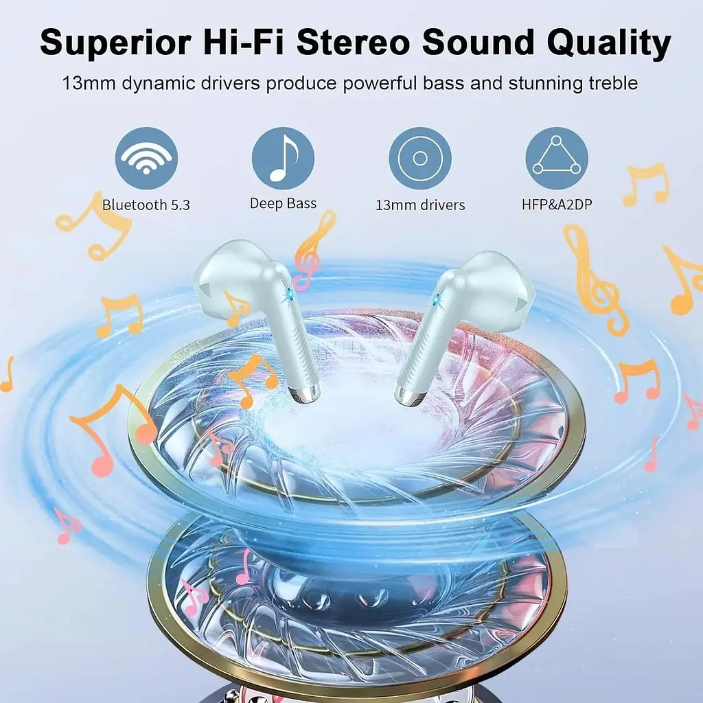 Бездротові навушники Bluetooth 5.3 з 4 мікрофонами - фото 4