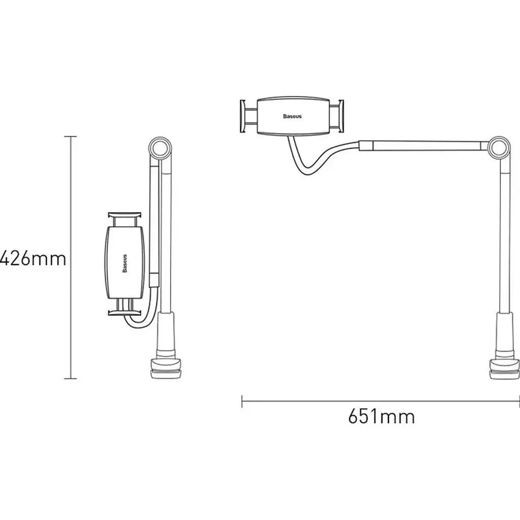Пантограф Baseus Otaku Life Rotary Adjustment Lazy Holder Pro Gray (LUZQ000013) [162112] - фото 7