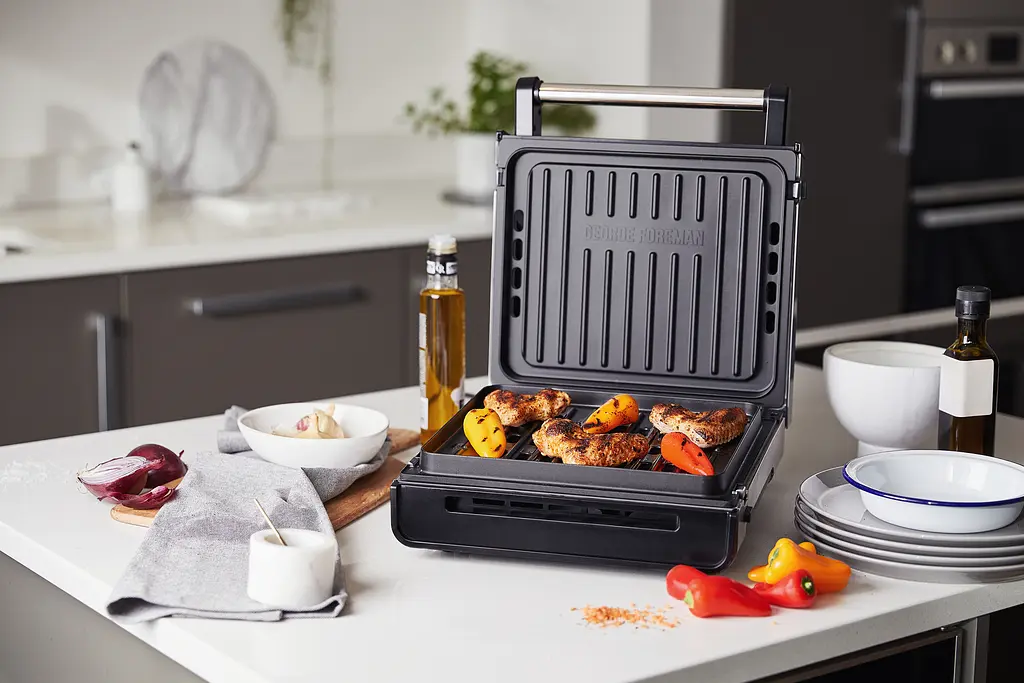Гриль George Foreman 28000-56 Smokeless Grill 1575 Вт антипригарное покрытие белый/сталь (28000-56) - фото 12