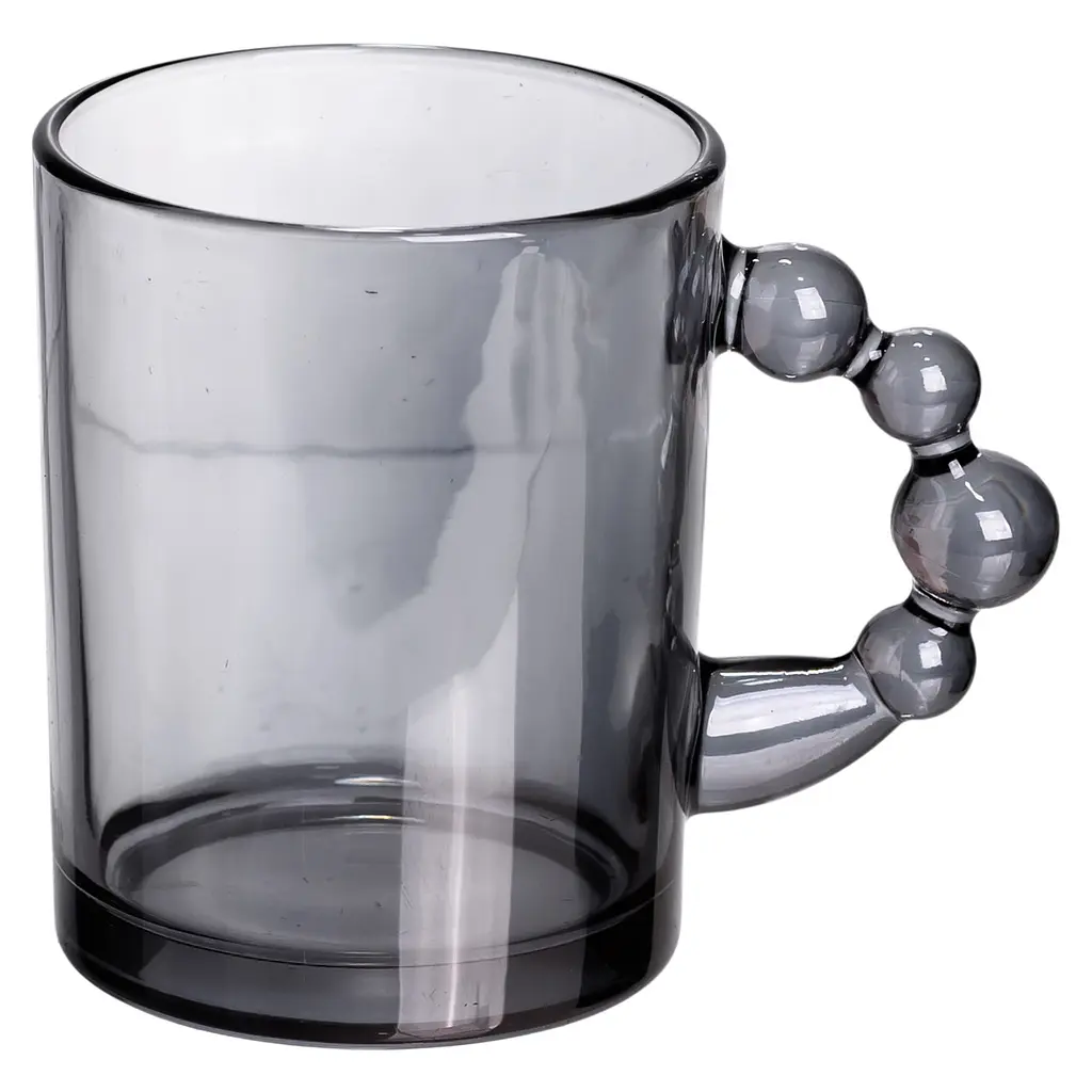 Набор чашек 6 шт для чая и кофе по 350 (мл) стеклянные кружки Серый Yiwu HP-19-ZD-3 - фото 2