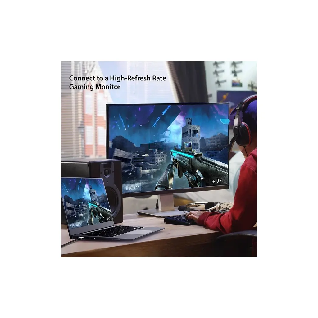 Кабель мультимедійний J5create USB-C - HDMI M 8K 60Hz LED RGB чорний 1.8 м (JCC157-N) - фото 8