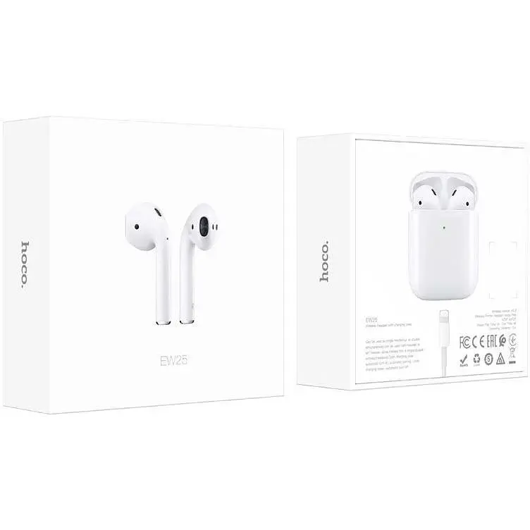 Наушники Hoco True wireless BT headset EW25 полностью беспроводная гарнитура белая - фото 2