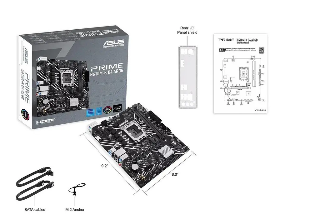 Материнська плата Asus Prime H610M-K D4 ARGB Socket 1700 - фото 6