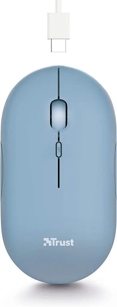 Компьютерная мышь Trust Puck Rechargeable Ultra-Thin BT/WL Silent синий teh0014005 - фото 6