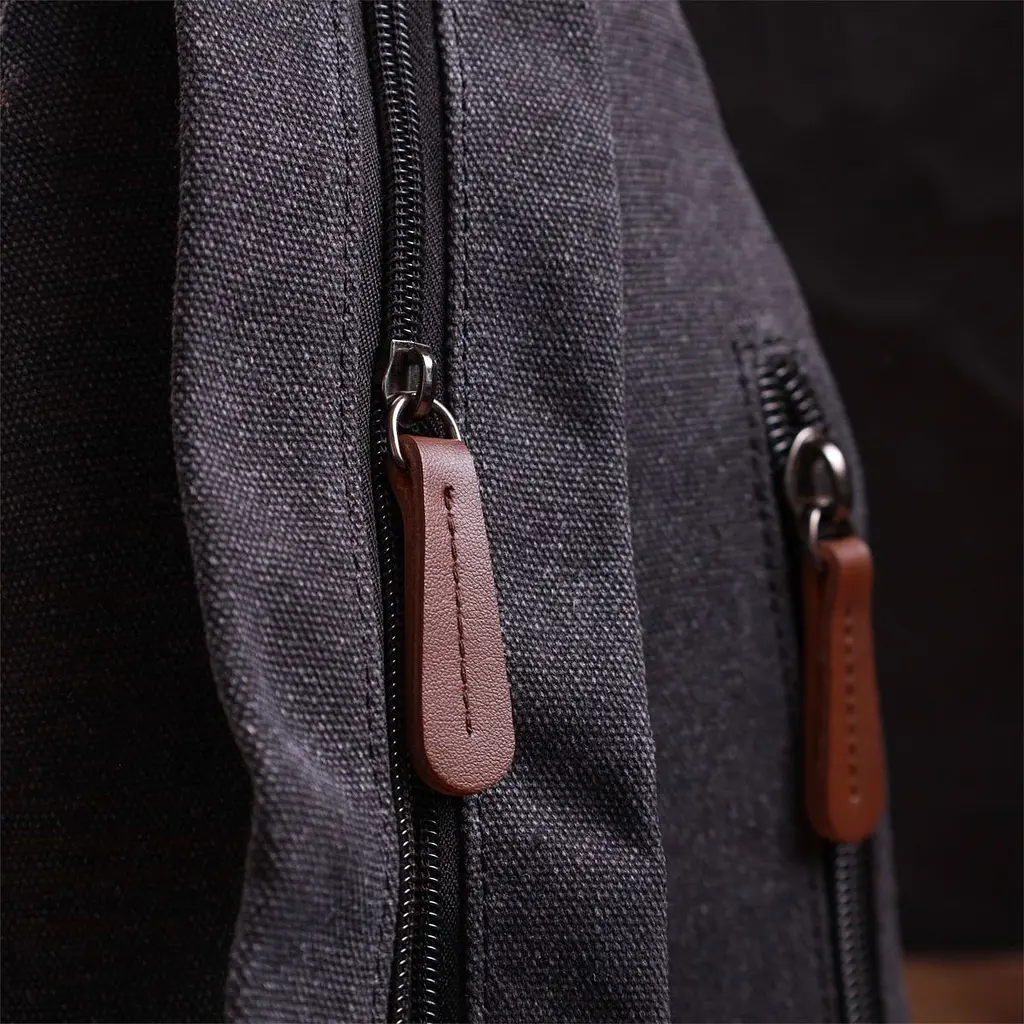 Текстильна сумка з ущільненою спинкою через плече Vintagе 22172 чорний - фото 9