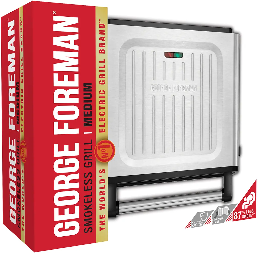 Гриль George Foreman 28000-56 Smokeless Grill 1575 Вт антипригарное покрытие белый/сталь (28000-56) - фото 18