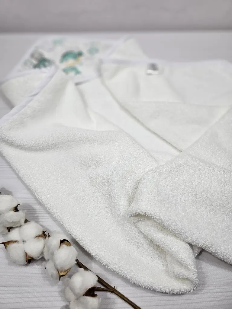 Дитячий рушничок-куточок 80х80 a.l.babybox Морські мешканці Білий - фото 3