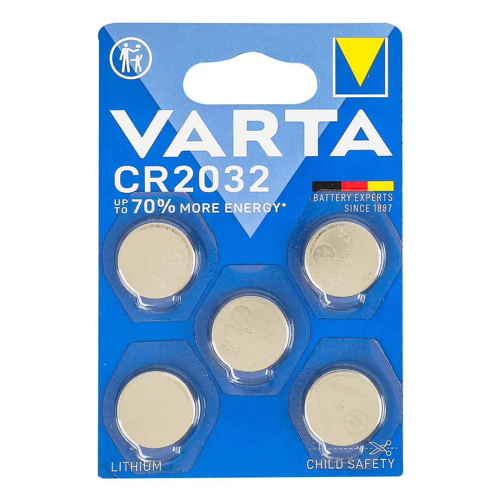 Батарейка Varta CR 2032 Bli 5 Lithium, 3-6 V, 5 шт. (6032101415) - фото 2