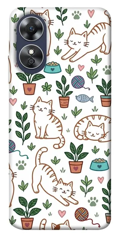 TPU чохол Demsky Cats pattern для Oppo A17