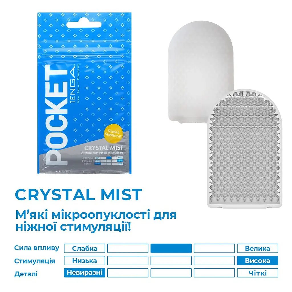 Мастурбатор TENGA Pocket Crystal Mist - фото 3