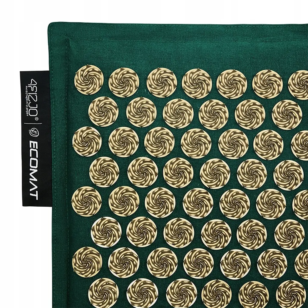 Килимок акупунктурний 4FIZJO Eco Mat Аплікатор Кузнєцова з подушкою 130 x 50 см Navy Green/Gold 4FJ0290 (P-5907739313614) - фото 3