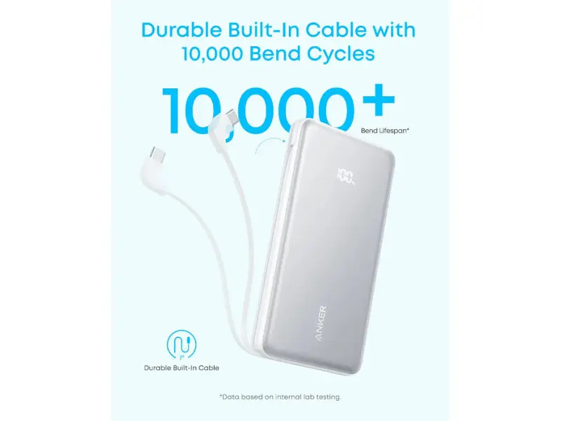 Зовнішній акумулятор (Power Bank) ANKER 10000 mAh 22.5W Black (A110DH11) - фото 5