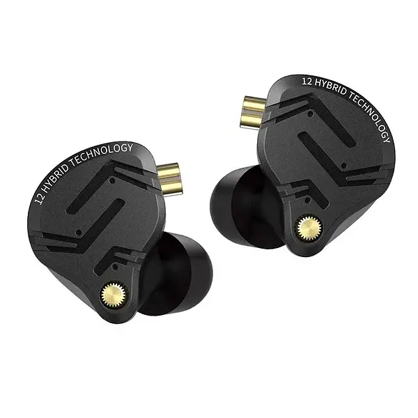 Игровые проводные вакуумные наушники KZ ZS12 PRO X with mic / Black - фото 2