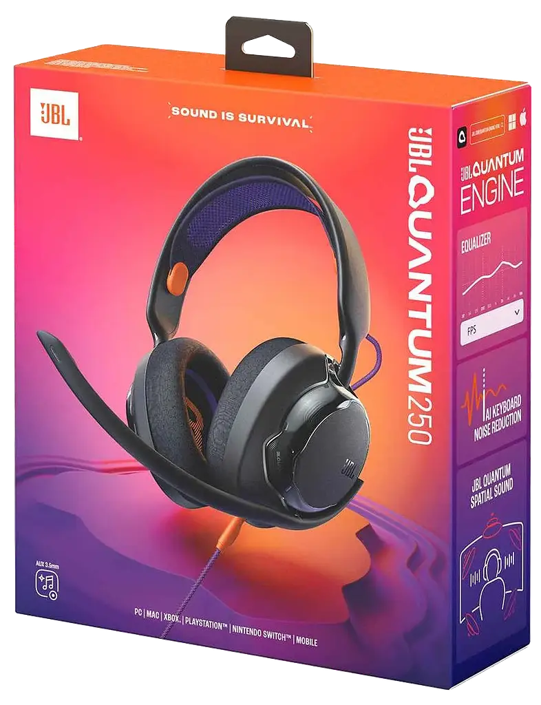 Гарнітура JBL QUANTUM 250 чорний (JBLQTUM250BLK) (7163536) - фото 7