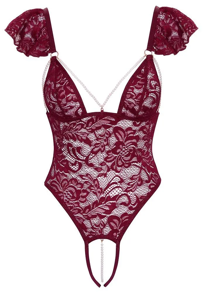 Боди Cottelli Lingerie Pearls L (бордовый) - фото 11