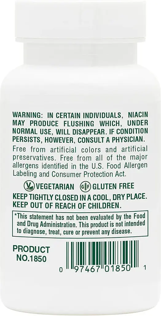 Витамины и минералы Natures Plus Niacin 100 mg, 90 таблеток - фото 3