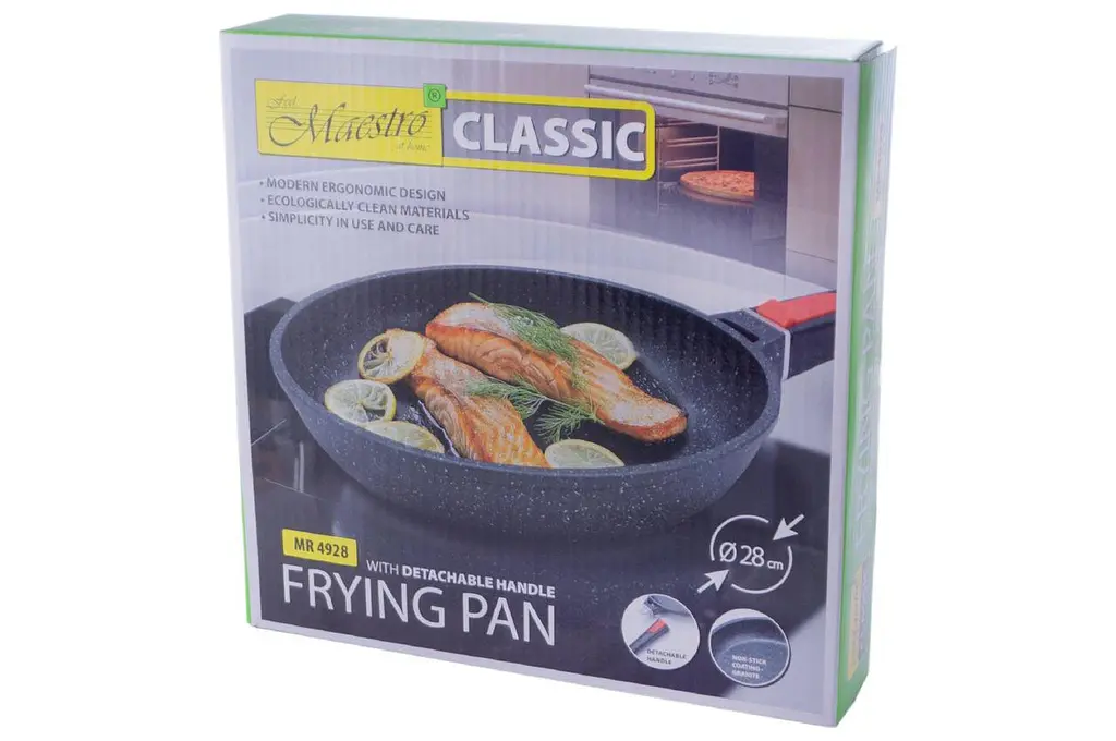 Сковорода антипригарна Maestro MR-4928 28 см Granite литий алюміній ручка, що знімається - фото 6