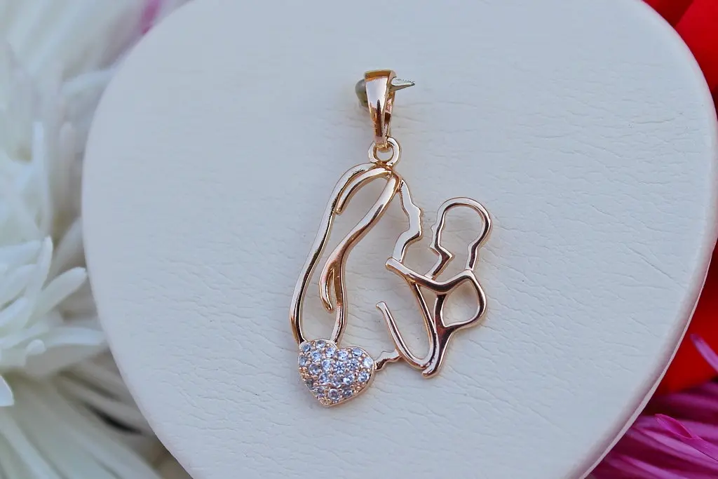 Кулон Xuping Jewelry мати і дитя 2.3 см золотистий - фото 2