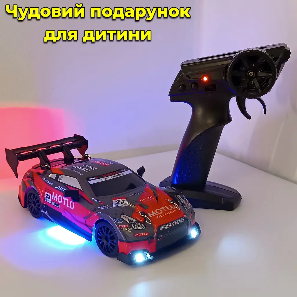 Машинка для дріфту Nissan GT-R 20 км/год. Повний привід. Додаткові колеса. Фари - фото 10