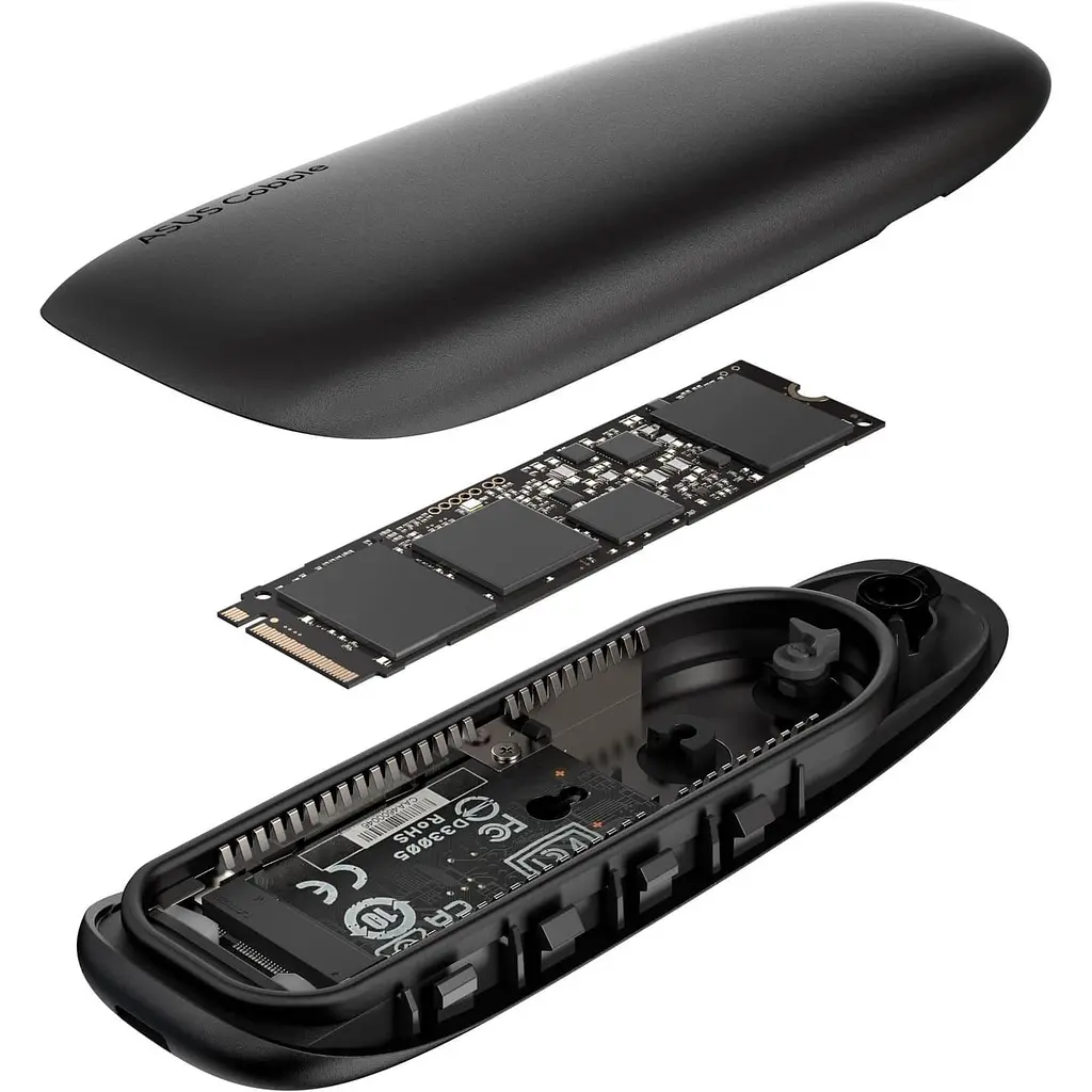 Зовнішня кишеня ASUS для SSD COBBLE/BLK/G/AS/ESD-A1A/BLK/G/ PCIe NVMe M.2 2230/2242/2260/2280 USB Type-C 3.2 Gen 2x1 (90DD02R0-M09000) - фото 8