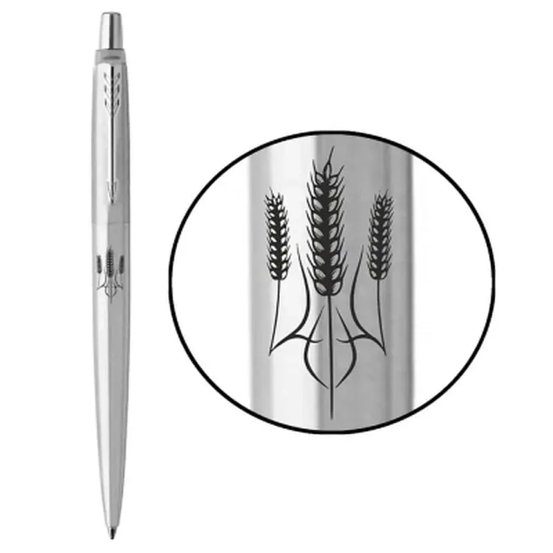 Ручка кулькова Parker JOTTER 17 UKRAINE SS CT BP Тризуб із колосків (16132_T059b) - фото 2