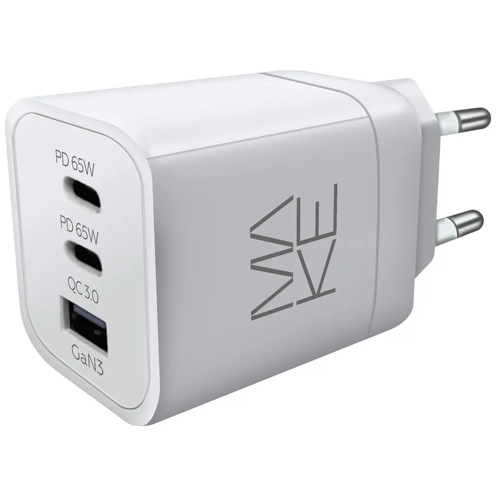 Зарядний пристрій Make 65 W 2 x PD + QC White - фото 4
