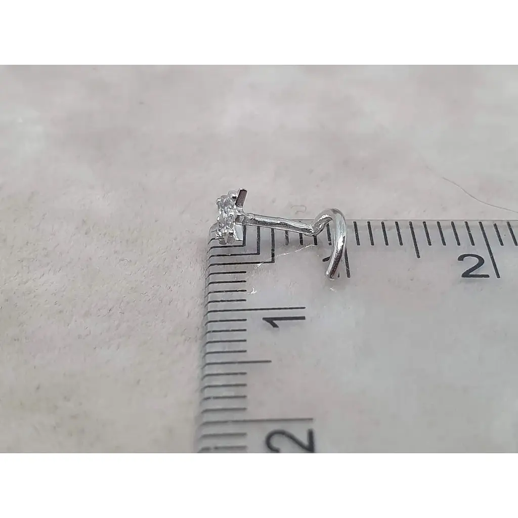 Золотая серьга-пирсинг Астор в нос с фианитами. 2182443Б - фото 6