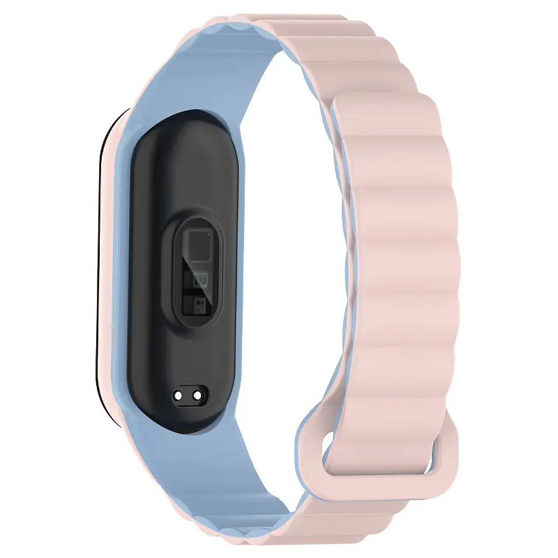 Ремінець Dual-color Magnetic для Xiaomi Mi Band 7/6/5/4/3 Light Pink / Lilac Blue - фото 2