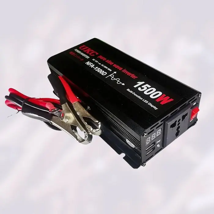 Автомобільний інвертор-перетворювач напруги 12 V-220 V з чистою синусоїдою для котла, насоса та холодильника 1500 W UKC NFA 1500D 12 V-220 V 1500 Вт - фото 4