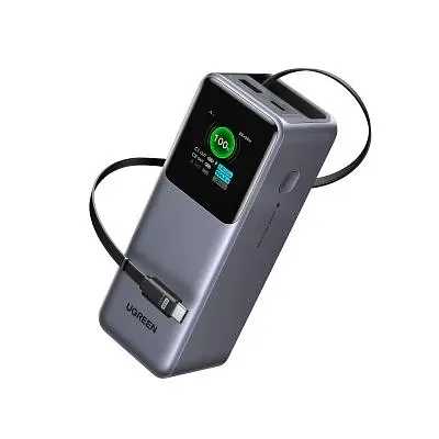 Батарея универсальная Ugreen 20000mAh 165W with Retractable Cable (PB726 55987B) (PB726 55987B) - фото 2