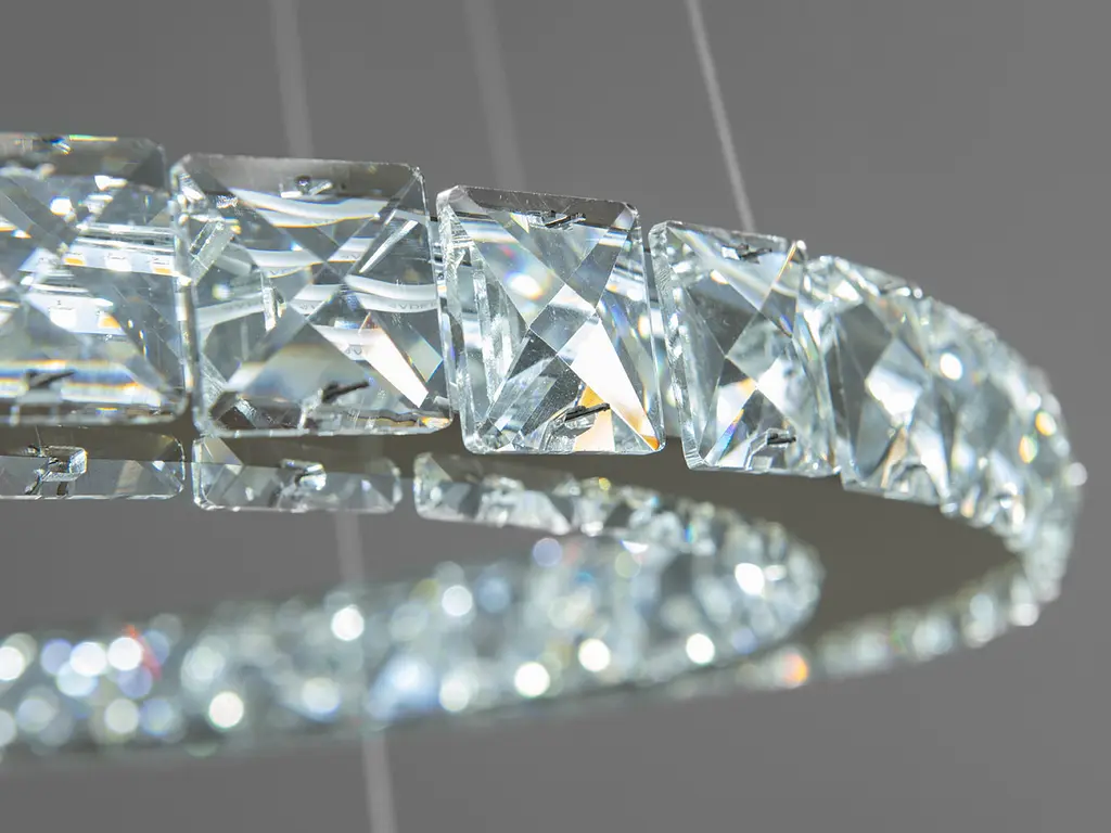 Люстра стельова LED Diasha 7206-6W/480+340G "Кришталеві кільця", 55W, 3025 лм, золото, для коридору, кухні, спальні - фото 5