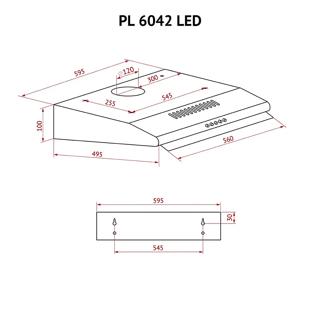 Витяжка плоска PERFELLI PL 6042 W LED - фото 11