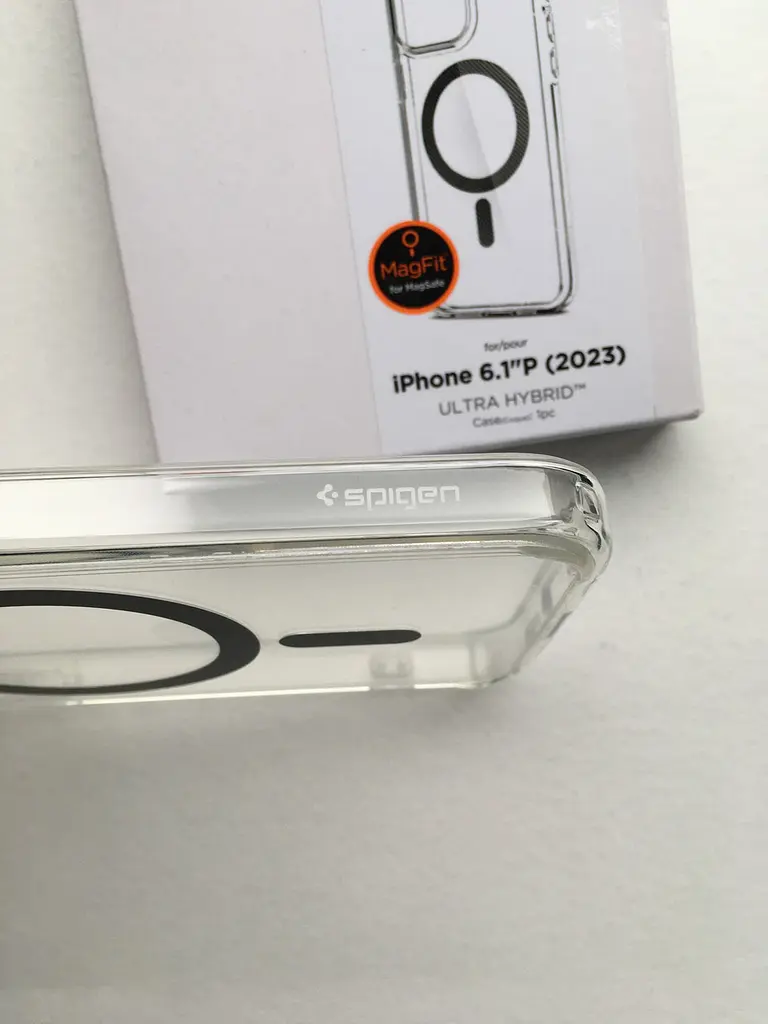 Оригінальний прозорий чохол для iPhone 15 PRO (6.1") Spigen Ultra Hybrid MagSafe Graphite ACS06716 MagFit - фото 7